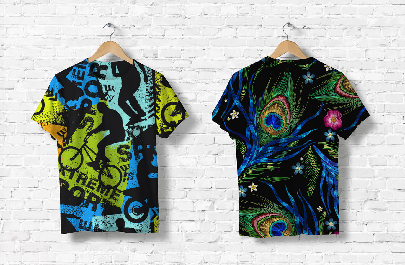 Buy > customise t shirt print > in stock